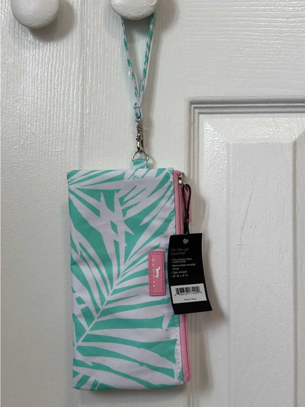 Scout Wristlet Clutch in Mint Green and Pink